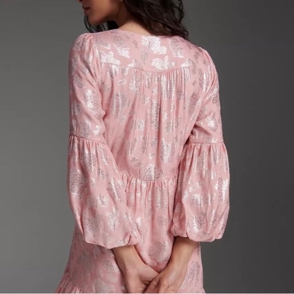 Anthropologie Jolene Jacquard Pink Mini Dress NWT! - Picture 5 of 14